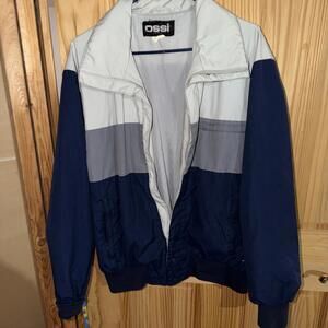 Vtg 80s Ossi Skiwear Colorful Metallic Multi Zip Jacket L